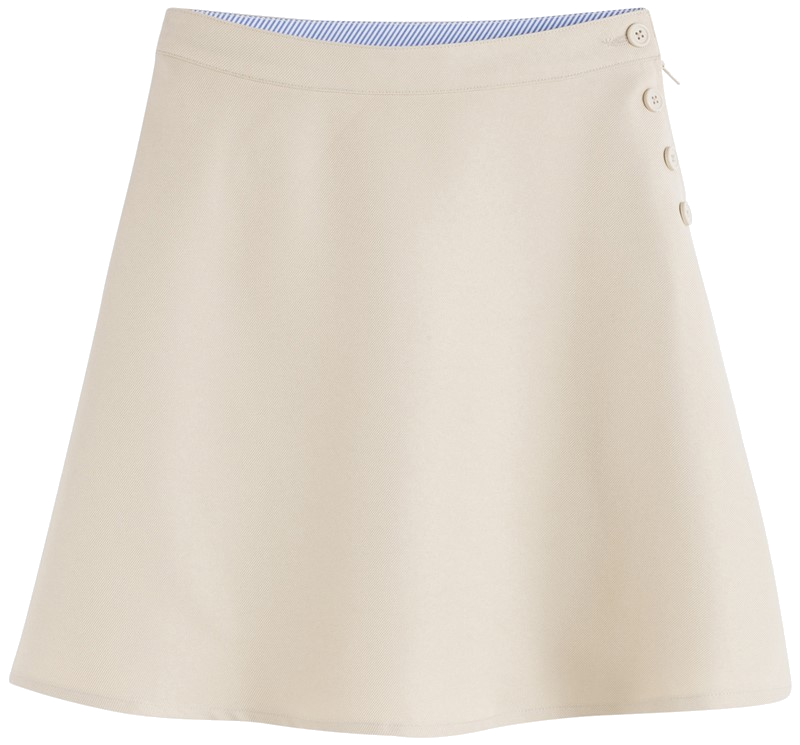 Side-button uniform skort
